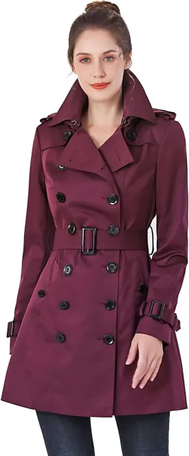 BGSD Women Viv Waterproof Hooded Mid Length Trench Coat