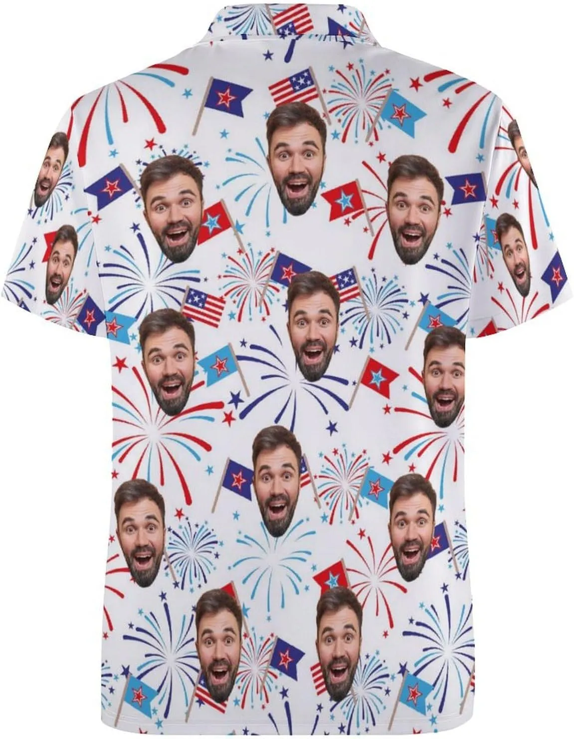 Custom Polo Shirts Design Your Own,Personalized Polo T-Shirt for Men,Customized Funny Golf Tee Shirt with Faces