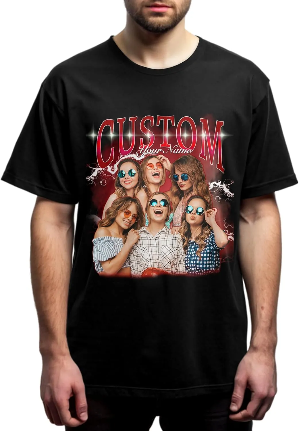 Custom Shirt for Men and Women, Personalized Picture Photo Face Text T-Shirt, Customized Tshirts Design Your Own