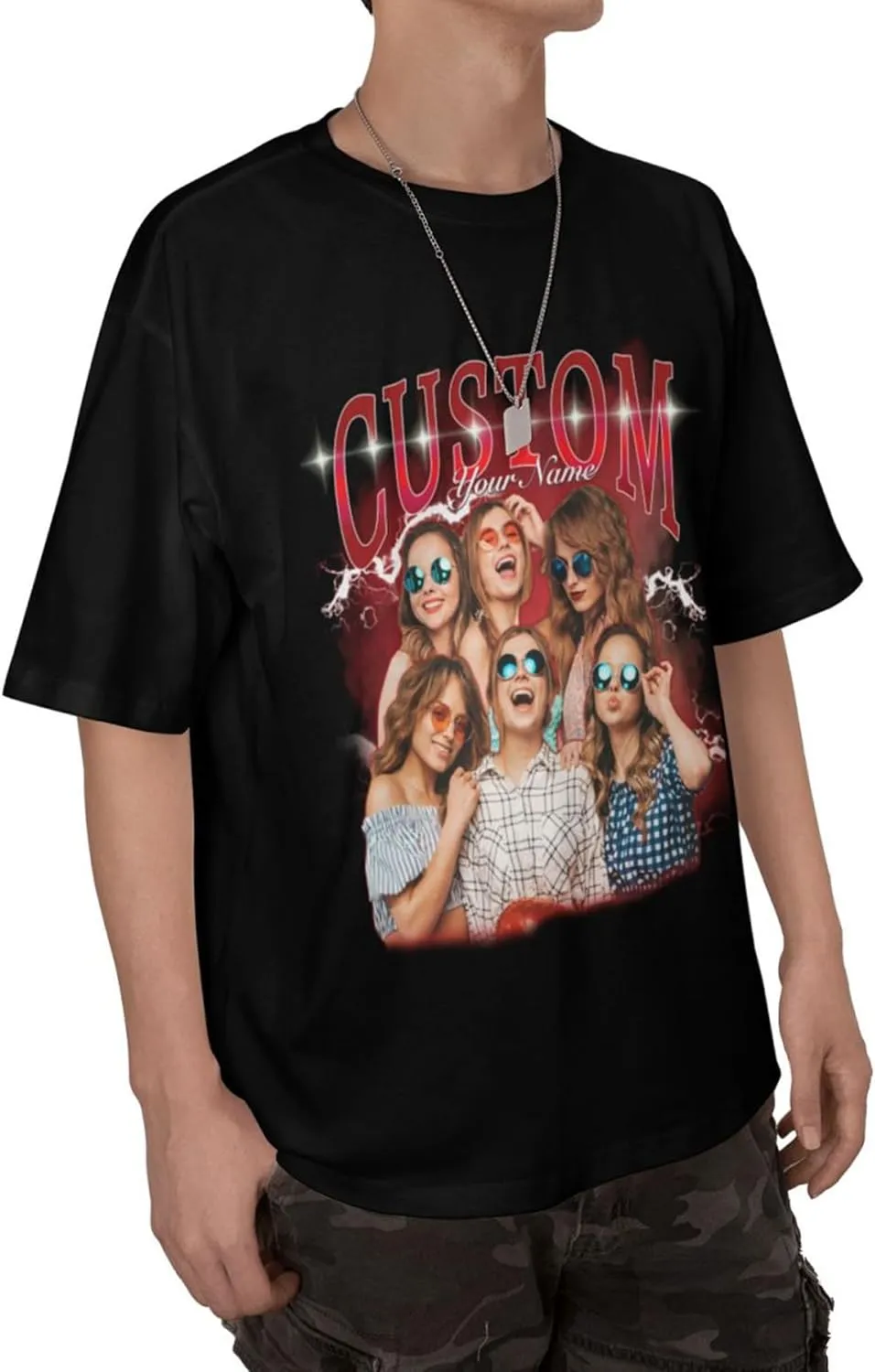 Custom Shirt for Men and Women, Personalized Picture Photo Face Text T-Shirt, Customized Tshirts Design Your Own