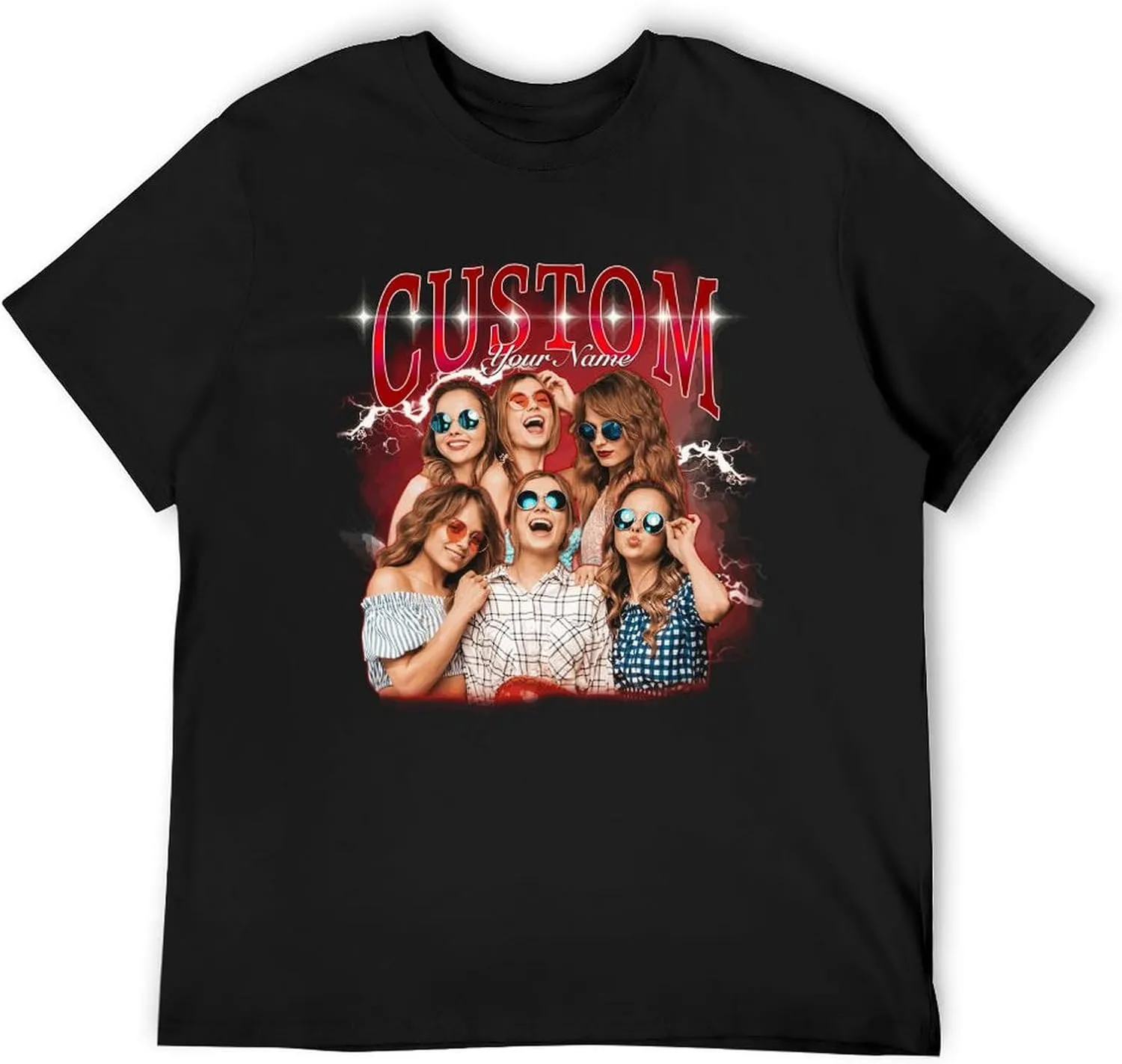 Custom Shirt for Men and Women, Personalized Picture Photo Face Text T-Shirt, Customized Tshirts Design Your Own