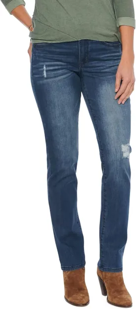 Democracy Women's Petite Ab Solution Straight Leg Jean