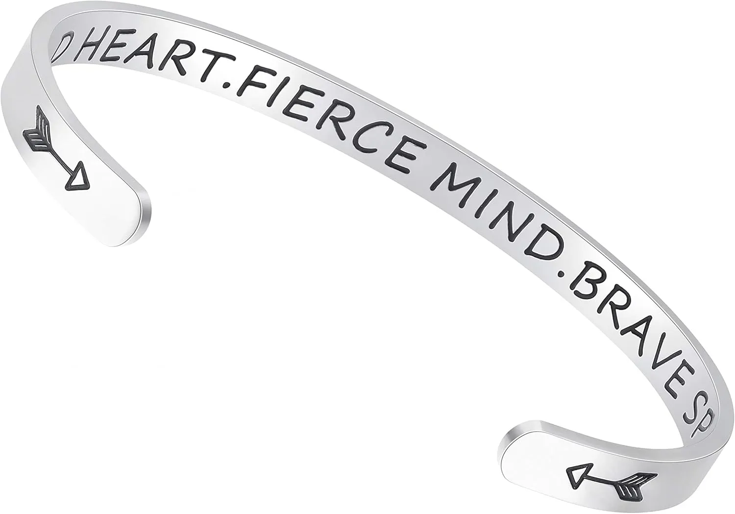 Fesciory Inspirational Bracelets for Women,Stainless Steel Engraved Personalized Positive Mantra Quote Keep Going Cuff Bangle College Graduation for Her