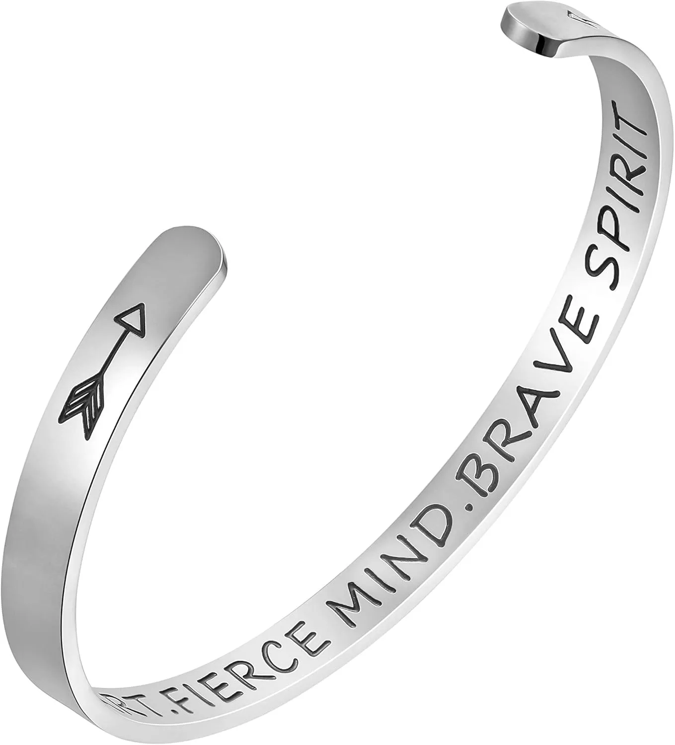 Fesciory Inspirational Bracelets for Women,Stainless Steel Engraved Personalized Positive Mantra Quote Keep Going Cuff Bangle College Graduation for Her
