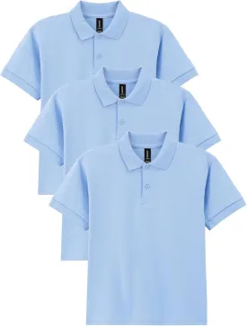 Gildan Kids' DryBlend Short Sleeve Polo, Style G8800b, 3-Pack