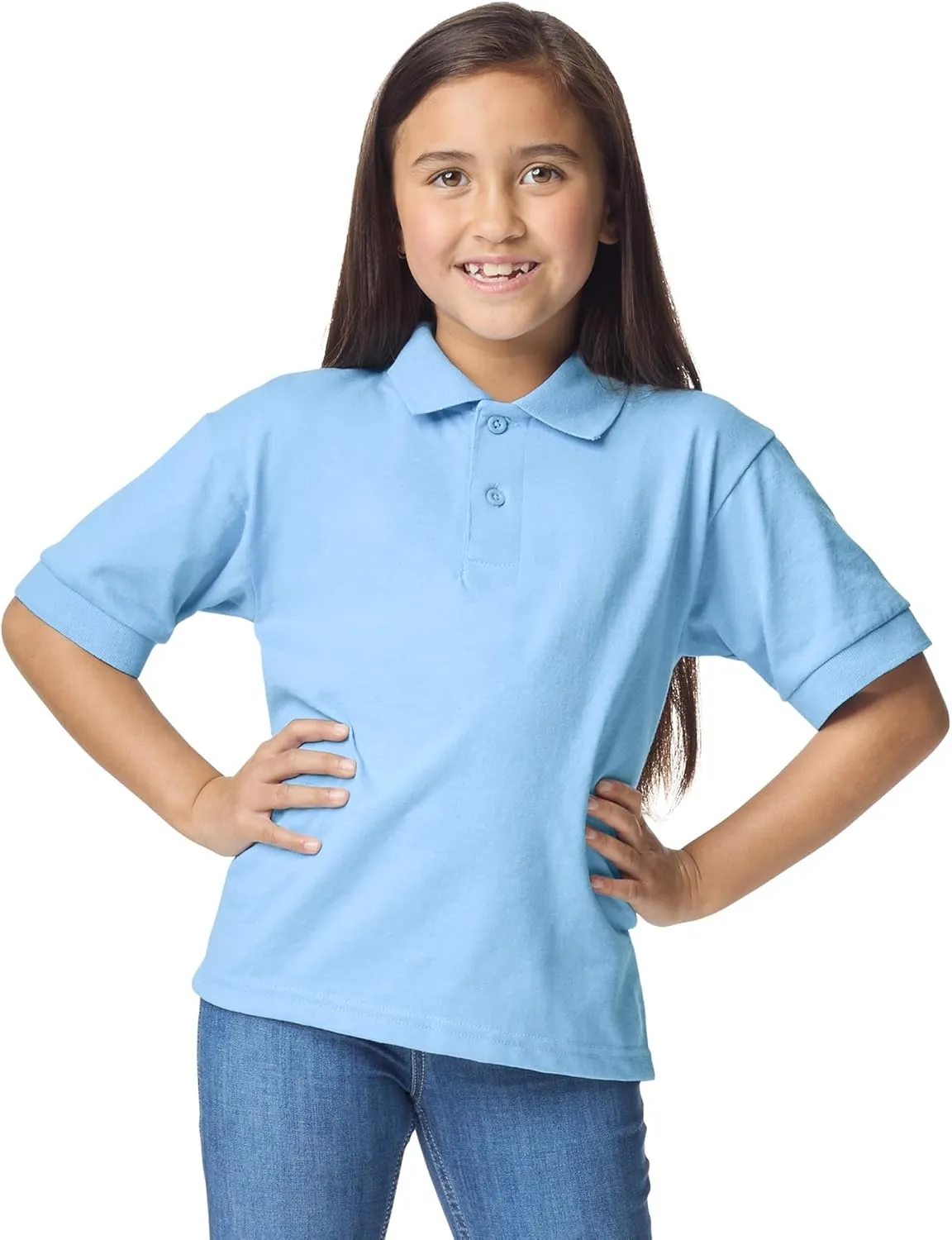 Gildan Kids' DryBlend Short Sleeve Polo, Style G8800b, 3-Pack