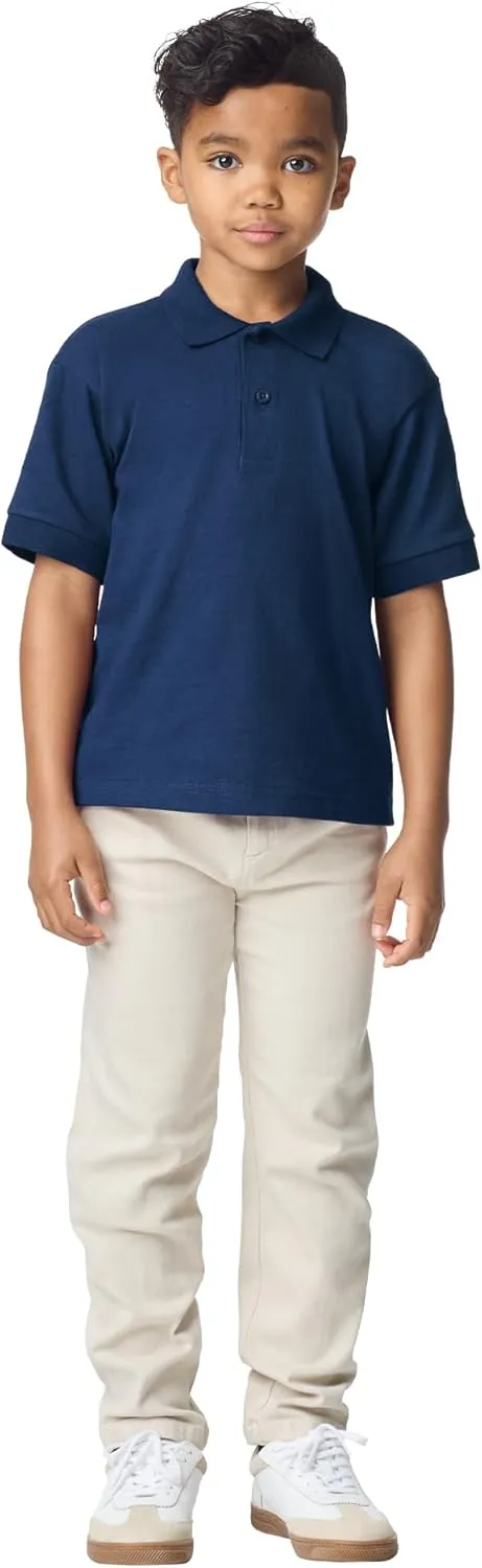 Gildan Kids' DryBlend Short Sleeve Polo, Style G8800b, 3-Pack