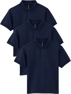 Gildan Kids' DryBlend Short Sleeve Polo, Style G8800b, 3-Pack