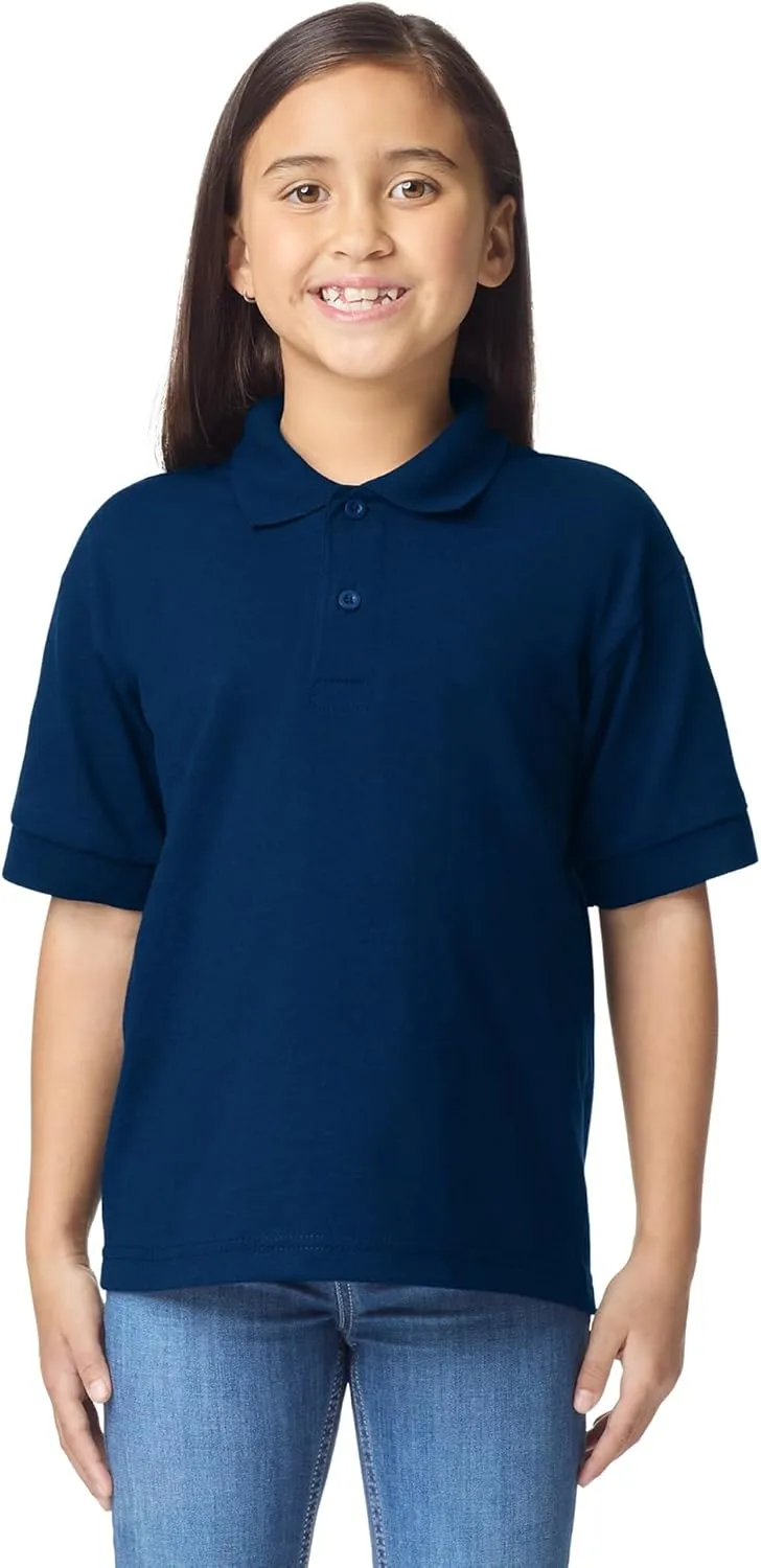 Gildan Kids' DryBlend Short Sleeve Polo, Style G8800b, 3-Pack