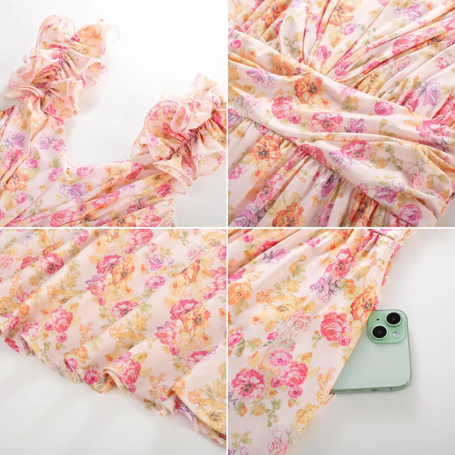 GRACE KARIN 2025 Women's Summer Floral Print Dress Sleeveless Casual Flowy Sundress A Line Ruffle Wedding Guest Outfit