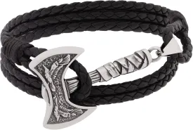 HAQUIL Viking Hammer Double Layer Mens Rustic Leather Bracelet Boho Style Wristbands Cuff