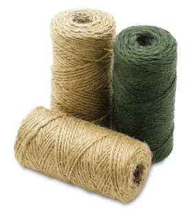 Katzco All Natural Jute Twine Assorted - 3 Pack, Mix - Brown, Off-White and Green - 443