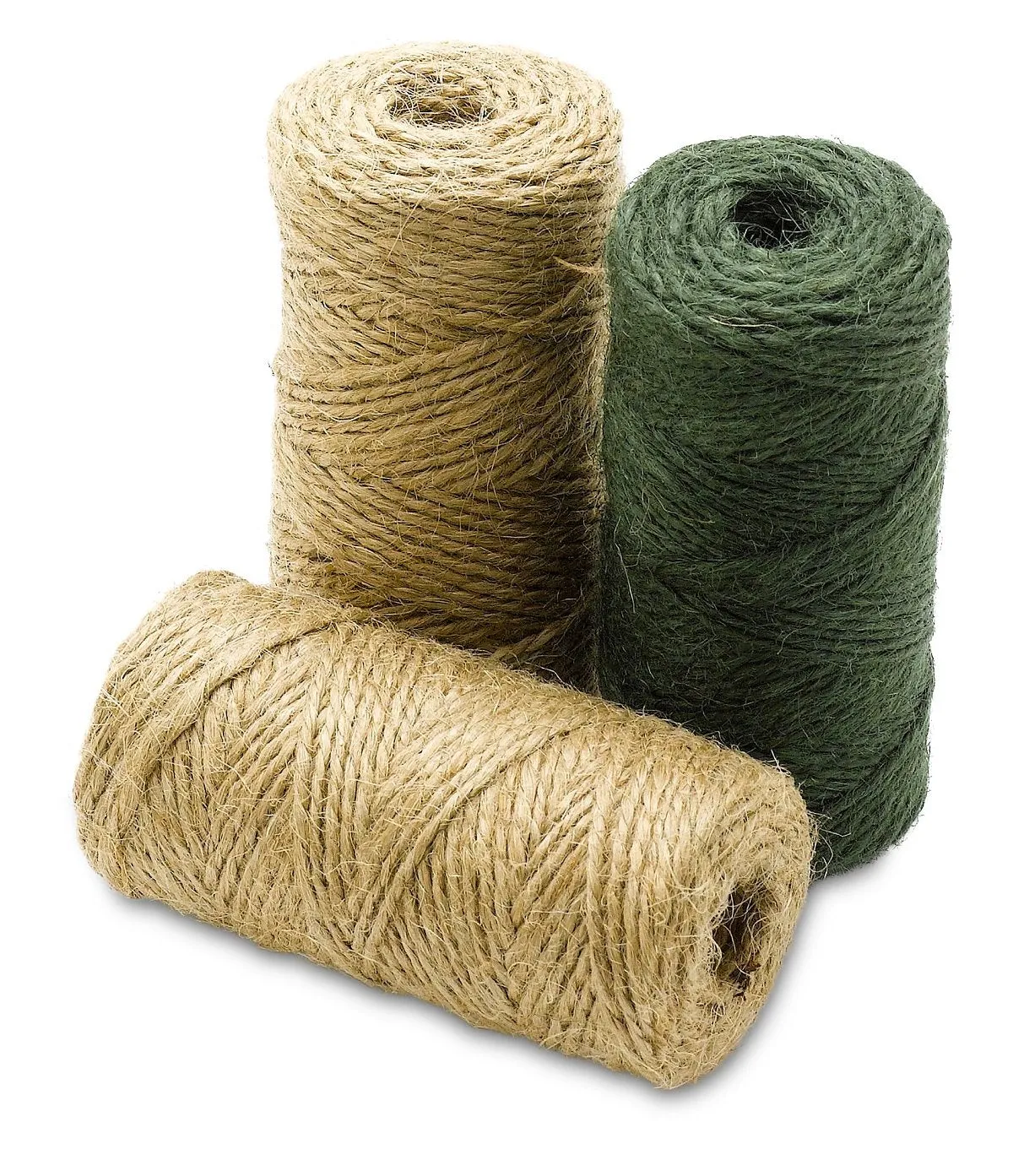Katzco All Natural Jute Twine Assorted - 3 Pack, Mix - Brown, Off-White and Green - 443