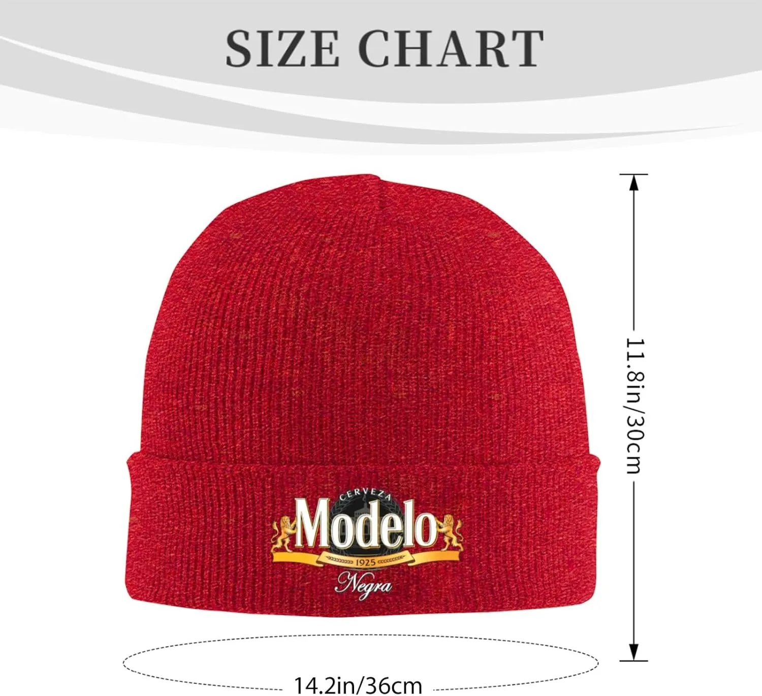 Modelo Beer Classic Warm Winter Knit Cap Fleece Lined Beanie Hat