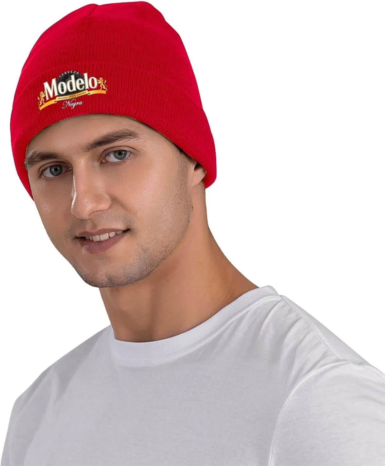 Modelo Beer Classic Warm Winter Knit Cap Fleece Lined Beanie Hat