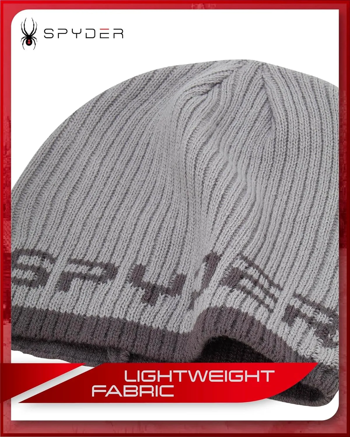 Spyder Men's Beanie - Lightweight Winter Rib Slouchy Beanie for Men - Soft and Warm Mens Beanie Hat, Skull Cap & Winter Hats