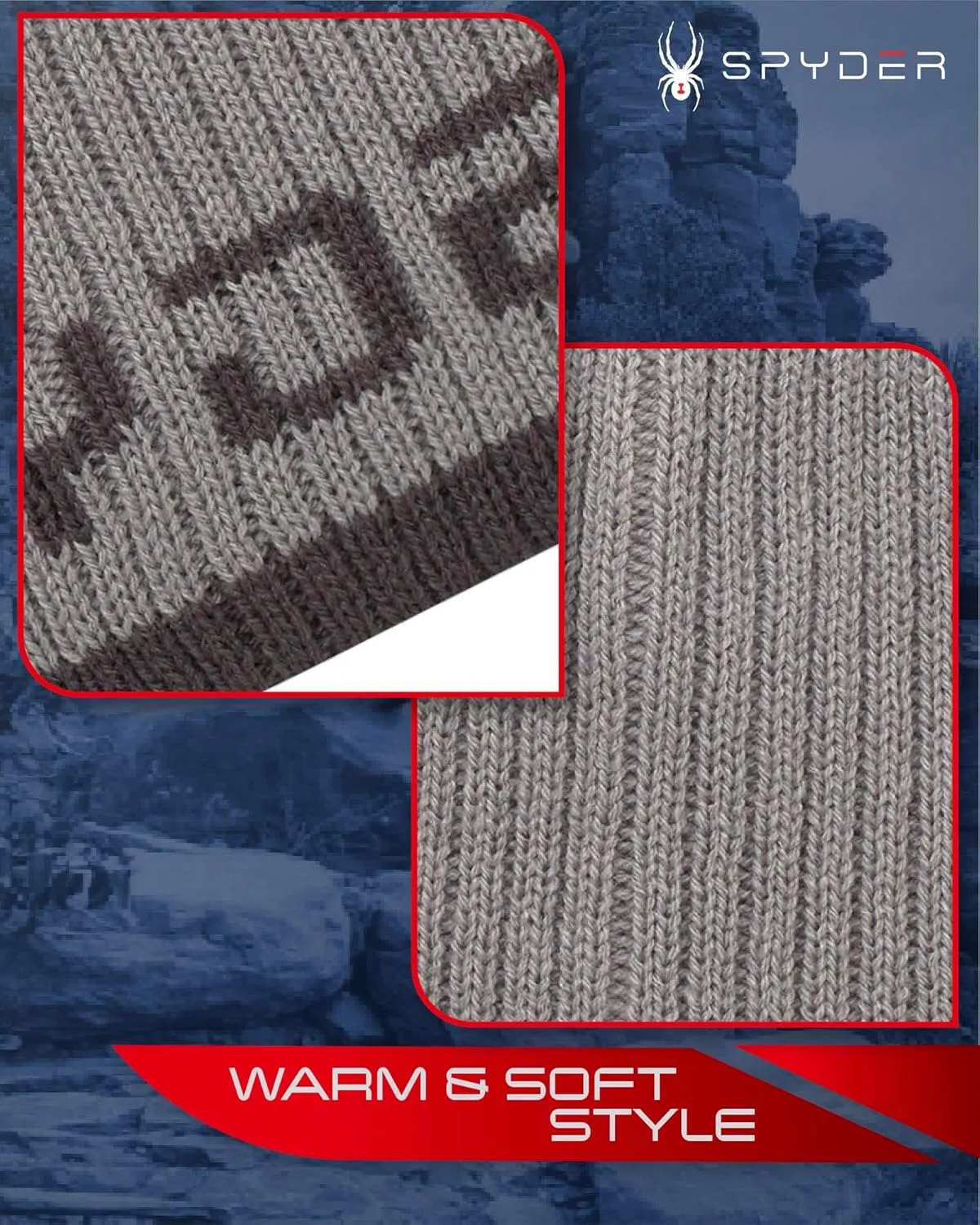 Spyder Men's Beanie - Lightweight Winter Rib Slouchy Beanie for Men - Soft and Warm Mens Beanie Hat, Skull Cap & Winter Hats
