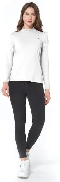 SSLR Mock Turtleneck for Women Mock Neck Top Long Sleeve T Shirt Casual Basic Active Layer