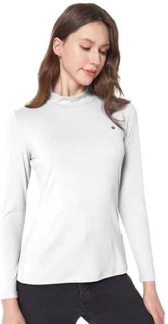 SSLR Mock Turtleneck for Women Mock Neck Top Long Sleeve T Shirt Casual Basic Active Layer