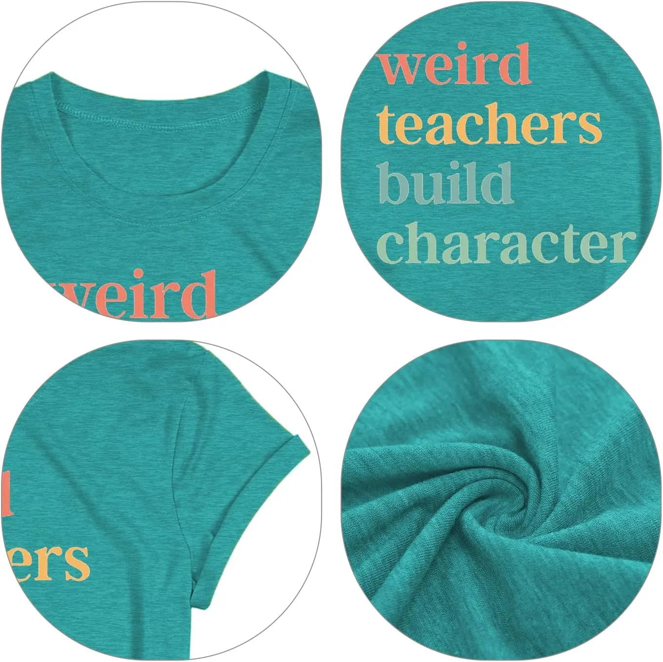 Teacher Shirts for Women Weird Teachers Build Character Shirt Teacher Appreciation Gift Tee Short Sleeve Tops