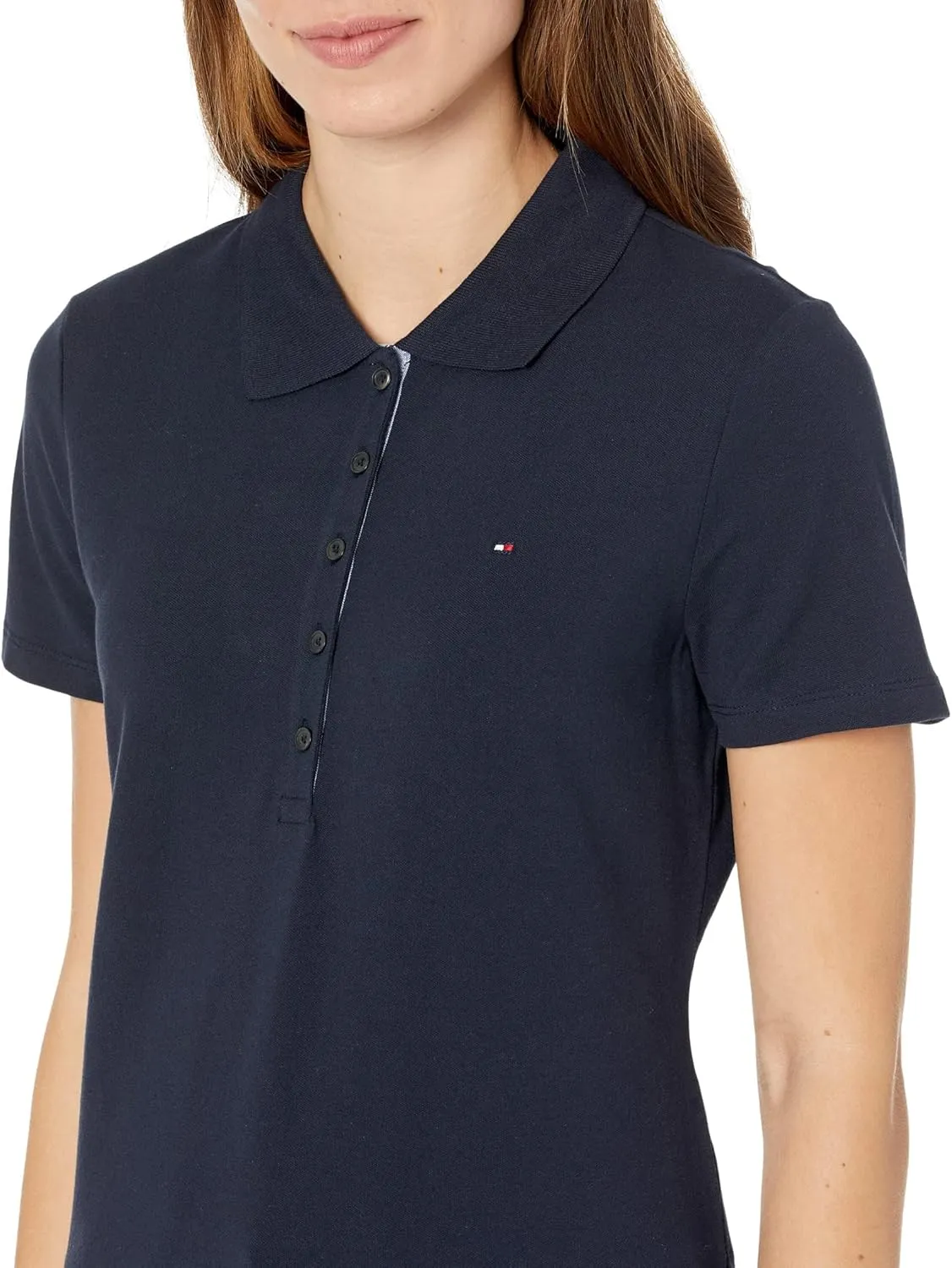 Tommy Hilfiger Women's Solid Short Sleeve Pique Polo Shirt