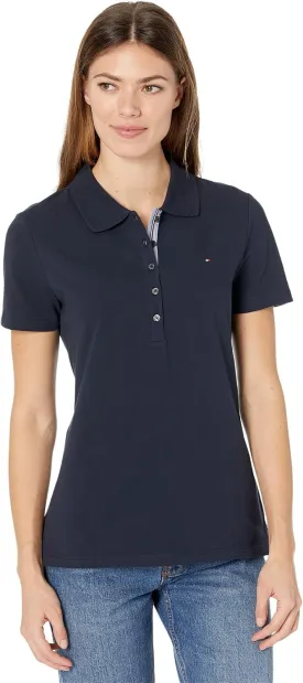 Tommy Hilfiger Women's Solid Short Sleeve Pique Polo Shirt