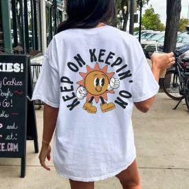 Vintage Keep On Keepin' On Tee, Vintage-Inspired T-Shirt, Positivity shirt, Unisex Tee, Comfort Colors®, Wear as A T-Shirt Dress