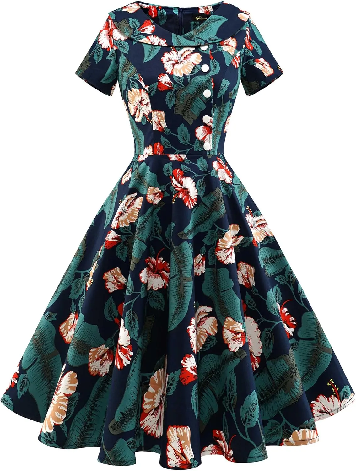 Wedtrend Women's 1950s Vintage Audrey Hepburn Style Cocktail Swing Dresses