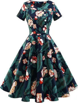 Wedtrend Women's 1950s Vintage Audrey Hepburn Style Cocktail Swing Dresses