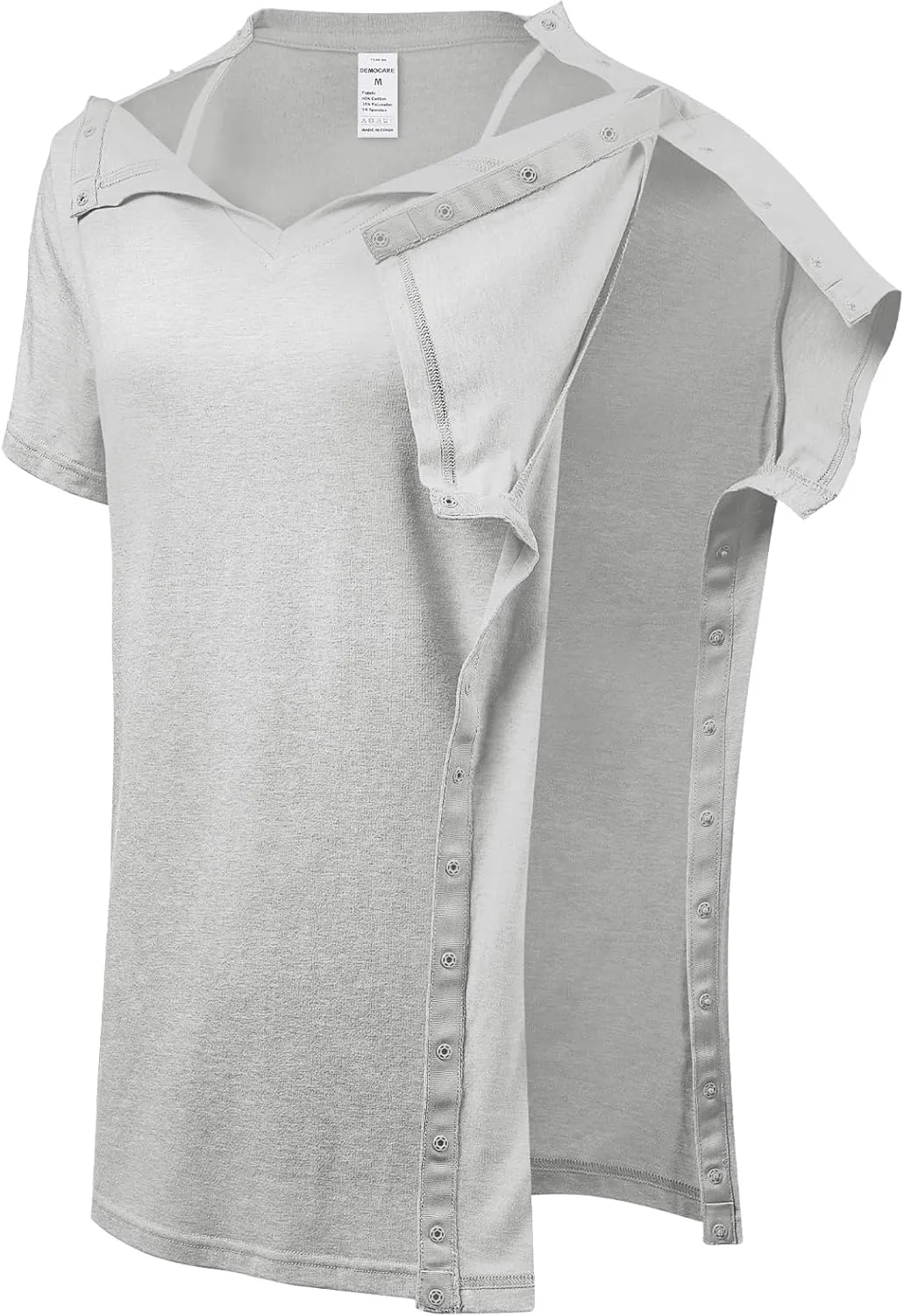 Women's Post Shoulder Surgery Shirts Clothes After Rotator Cuff Surgery Chemo Port Access T Shirt with Snaps