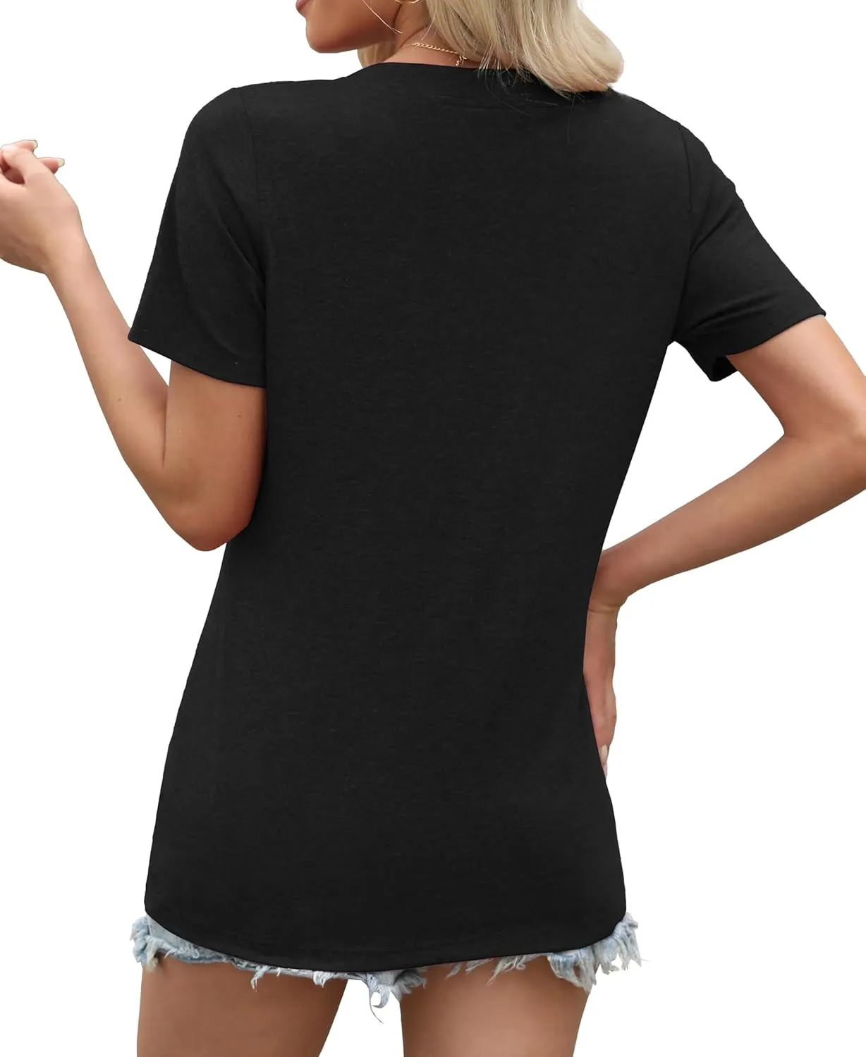 Womens Summer Tops Short Sleeve Shirts Business Casual Outfits Trendy Fashion Beach Vacation Clothes 2025