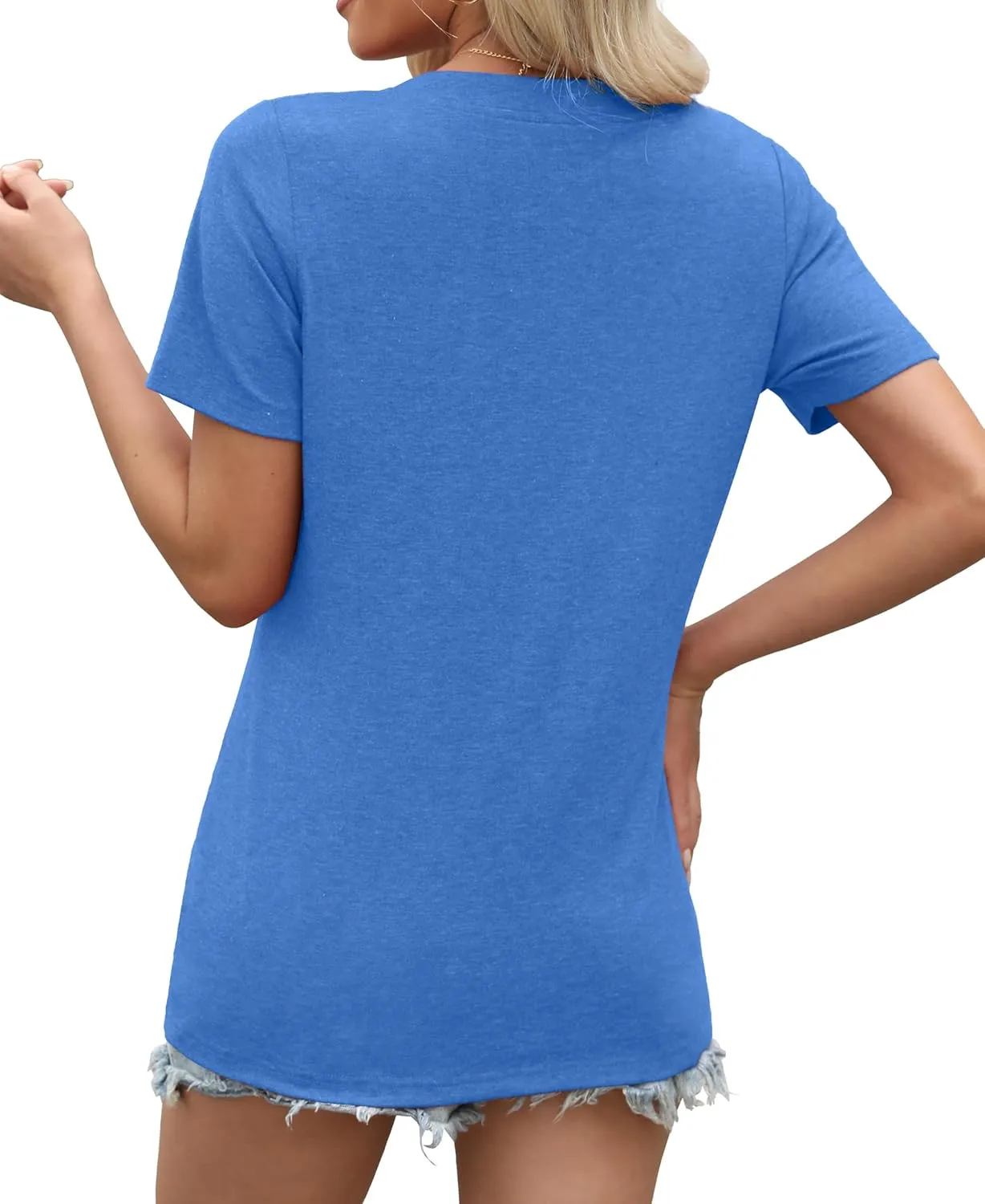 Womens Summer Tops Short Sleeve Shirts Business Casual Outfits Trendy Fashion Beach Vacation Clothes 2025